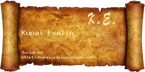 Kupai Evelin névjegykártya